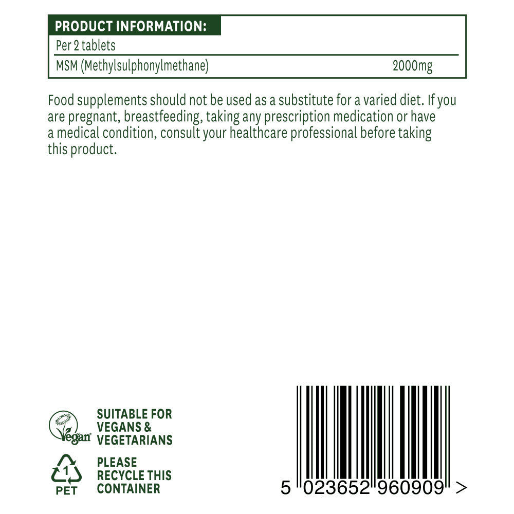 Méthylsulfonylméthane MSM (méthylsulfonylméthane msm) 1000 mg 90 comprimés naturesaid
