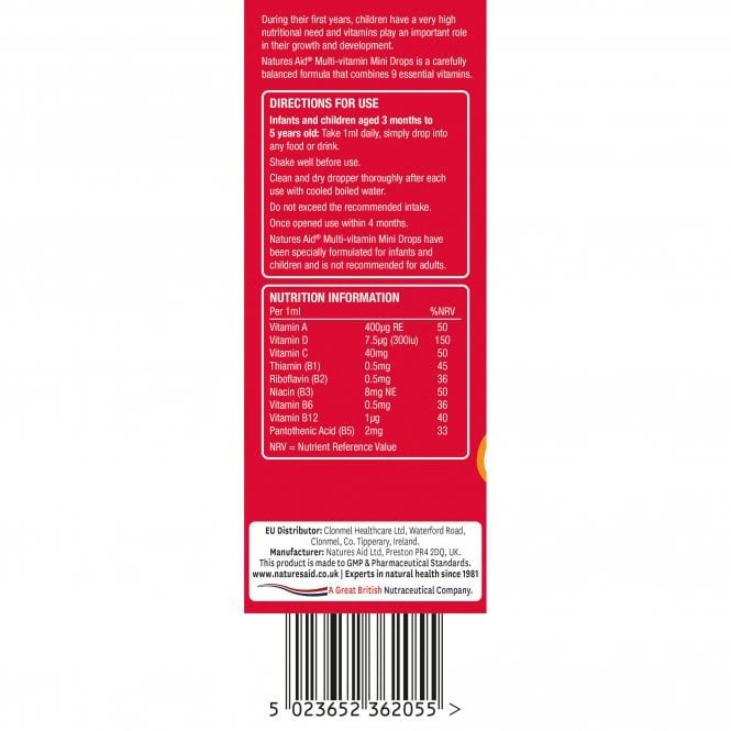 Multivitamin Drops for Children (Mini Drops Multi-vitamin) 50 ml naturesaid