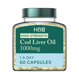 Huile de foie de morue 1000 mg - 60 capsules de gel