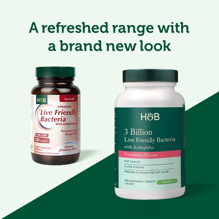 Probiotique avec acidophilus (fraise à croûte d'acide à croquer 3 milliards) 3 milliards. 120 comprimés à croquer Holland & Barrett
