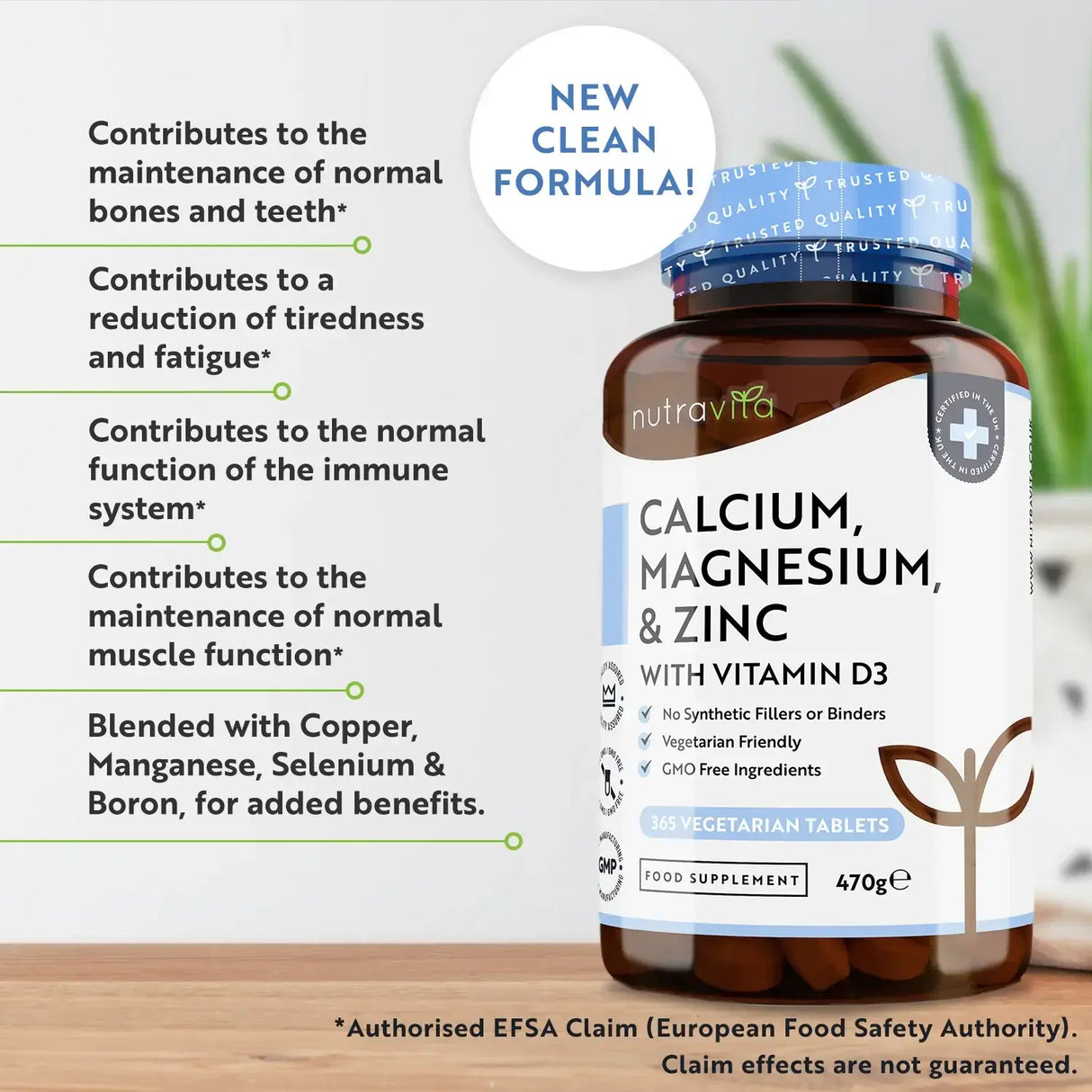 Calcium, magnésium, zinc et vitamine D3 - 365 comprimés