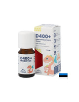 Vitamine D3 400 UI + Probiotiques - Immunité et système digestif, gouttes pour enfants et adultes, 7,5 ml