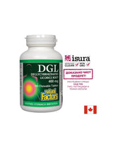 DGL - Racine de réglisse déglycyrrhizinée 400 mg x 90 comprimés à croquer <tc>Natural Factors</tc>