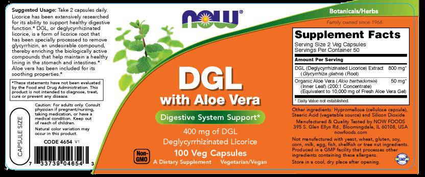 DGL avec de l'aloe vera - 100 capsules