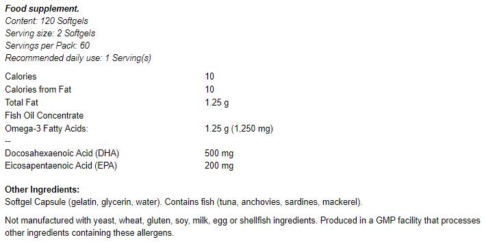 DHA - 250 - 120 capsules de gel