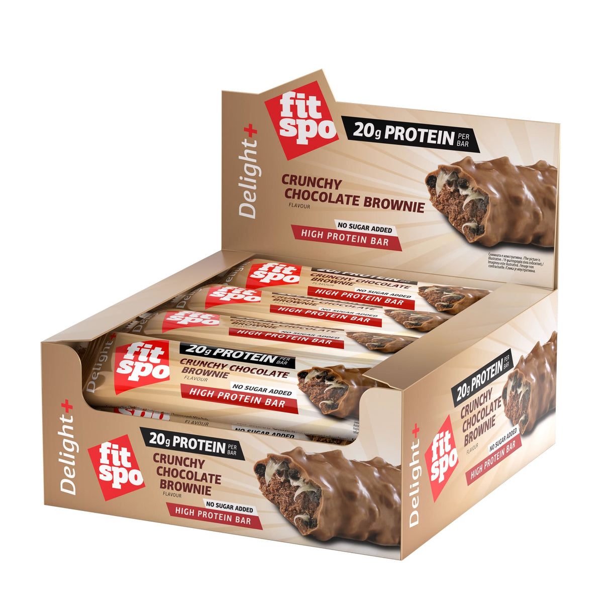 Déliciez + brownie au chocolat de la barre protéinée croquante - 12 x 60 grammes