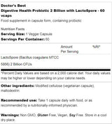 Probiotique de santé digestive | 2 milliards avec lactospore - 60 capsules
