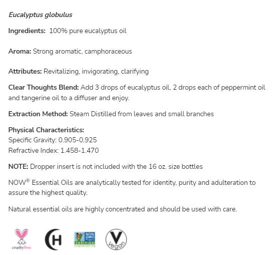 Huile d'eucalyptus | 100% pur eucalyptus globulus - 118 ml