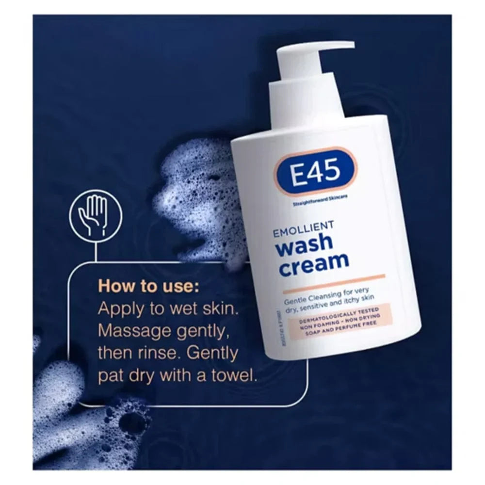 E45 Emollient Nettoying Cream pour une peau sèche, sensible et qui démange - 250 ml