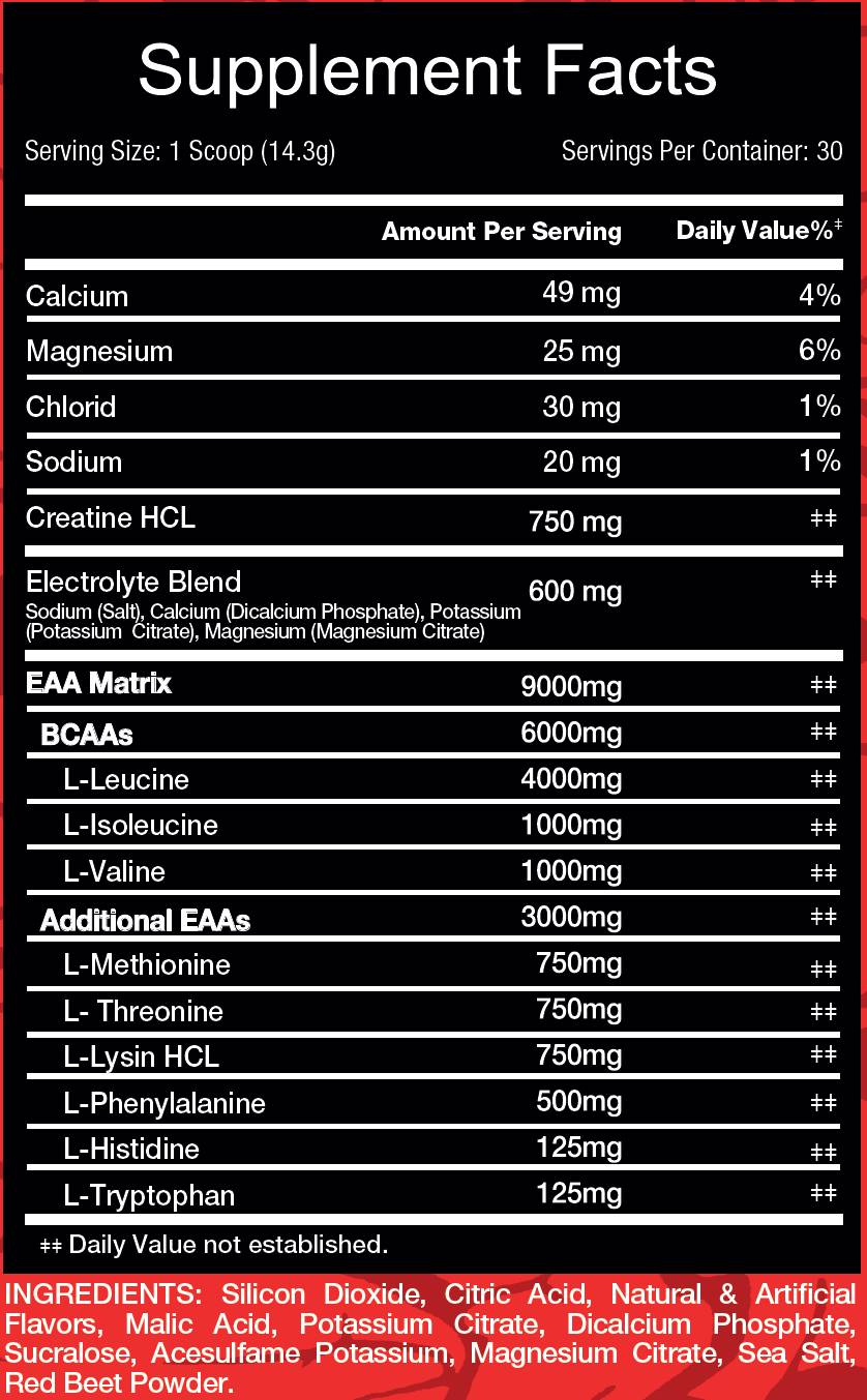 EAA + créatine HCL 429 grammes