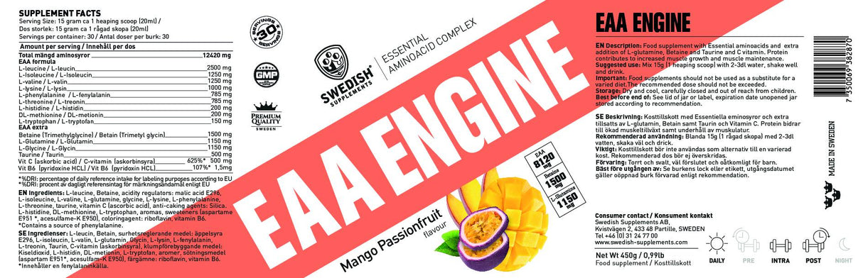 Moteur EAA/complexe d'acides aminés essentiels - 450 grammes
