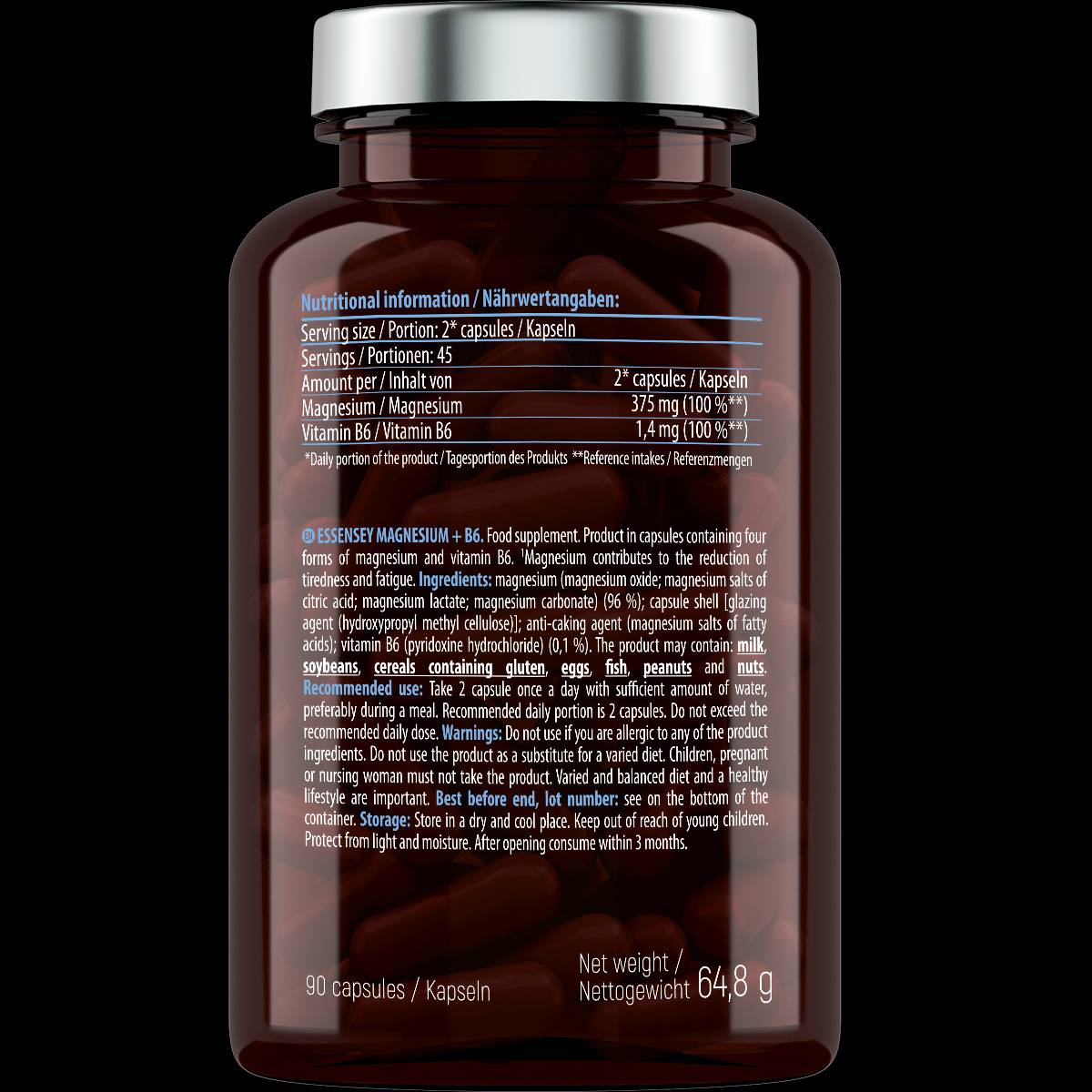 Magnésium 187,5 mg + b6 - 90 capsules