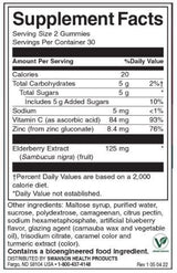 Gummies de sureau avec du zinc et de la vitamine C | Berry - 60 comprimés à croquer