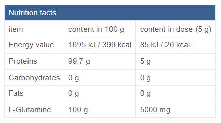 Poudre de glutamine/fermentée - 300 grammes