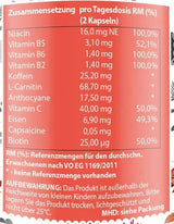Booster d'énergie | avec vitamines et caféine - 60 capsules