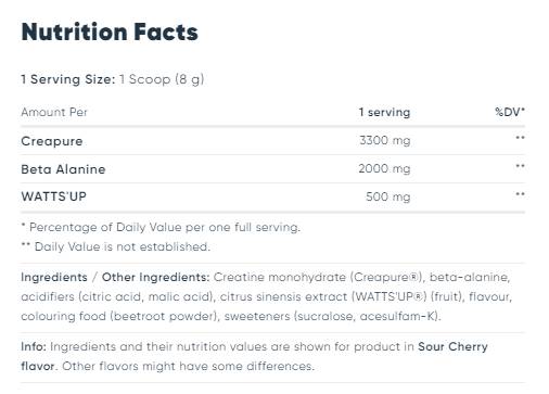 Force épique | Creapure® avec bêta-alanine et watts'up® - 240 grammes