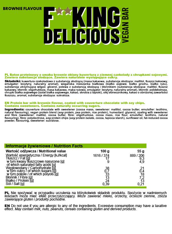 F ** King Delicious Vegan Bar - 55 grammes