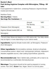 Complexe d'arginine à action rapide | Avec nitrosigine 750 mg - 60 comprimés