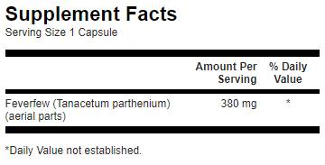 Fiverfew 380 mg - 100 capsules