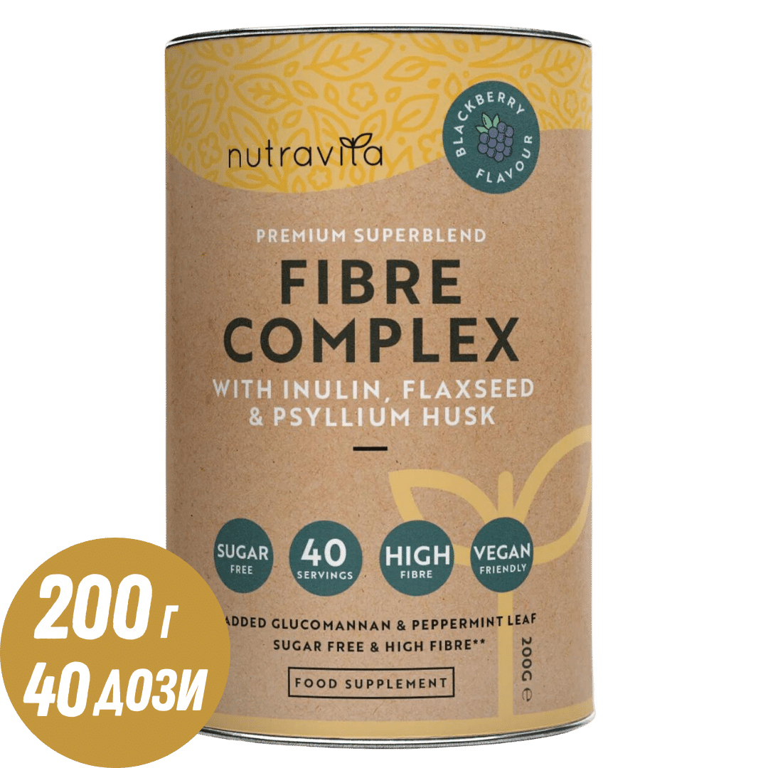 Complexe de fibres en poudre - Saveur mûre/200 g, 40 doses/ <tc>Nutravita</tc>