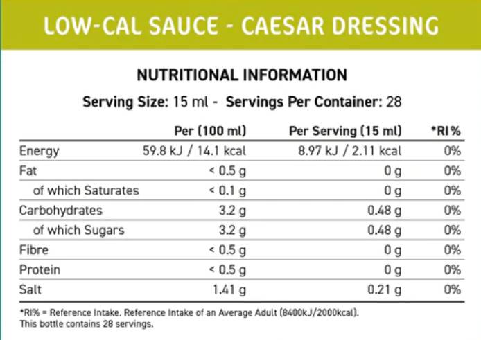 Ajuster Sauce à faible teneur en calcul | Vêtements César - 425 ml