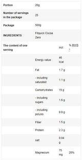FitQuick Cocoa Zero | avec l'érythritol - 500 grammes