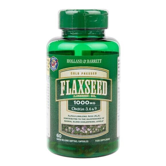 Huile de lin à froid pressé (huile de lin) 1000 mg 60 capsules Holland & Barrett