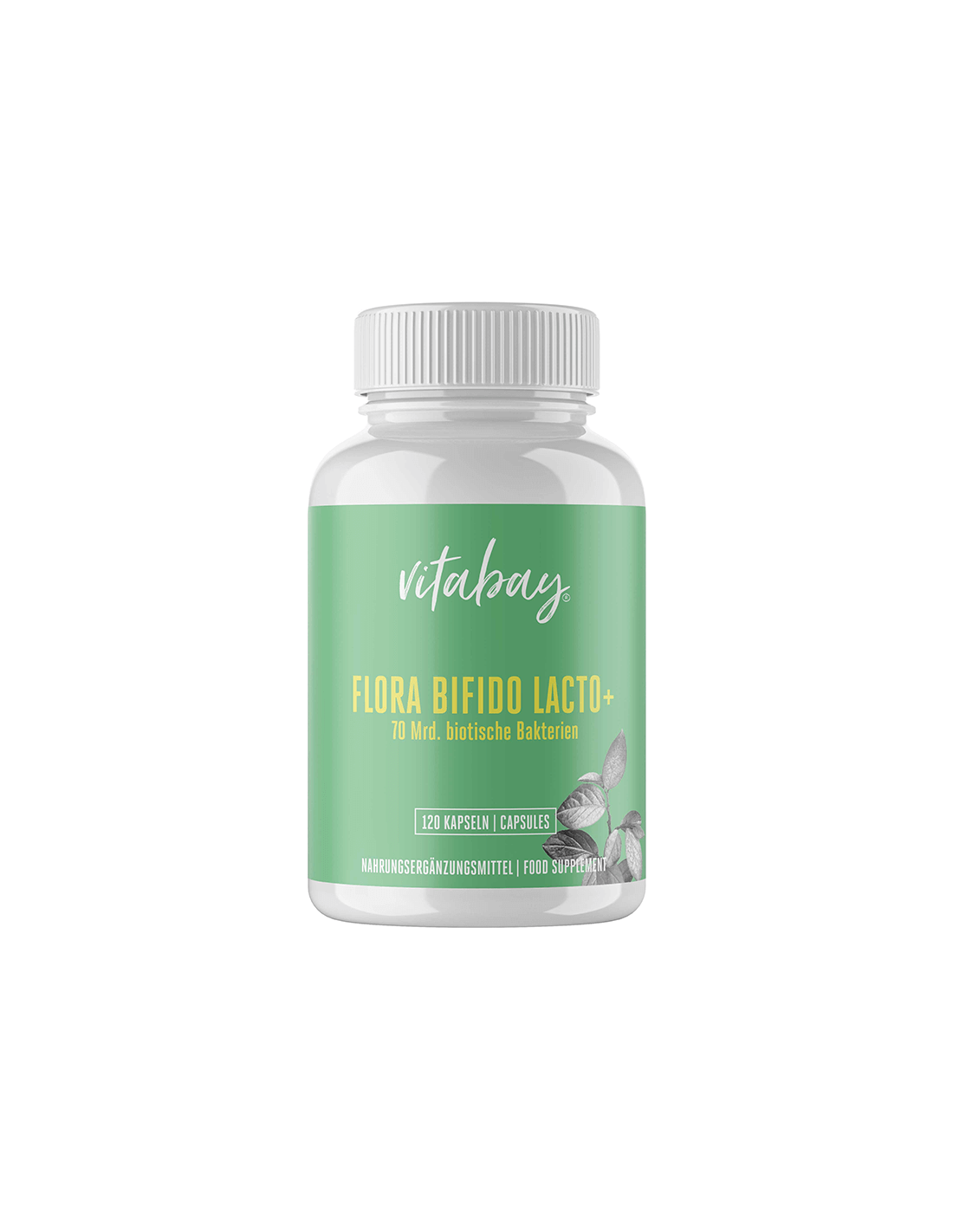 Probiotique + Zinc Flora Bifido Lacto + (70 milliards de probiotiques, formule 14 souches), 120 <tc>Vitabay</tc> Capsules