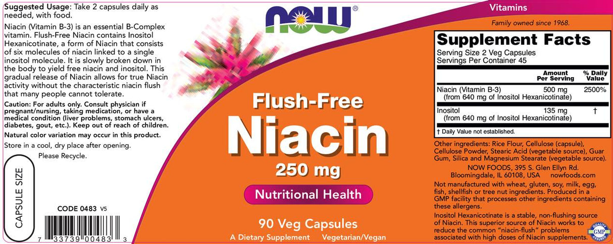 Niacine sans rinçage 250 mg - 90 capsules