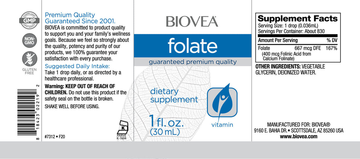 Gouttes liquides en folate/30 ml