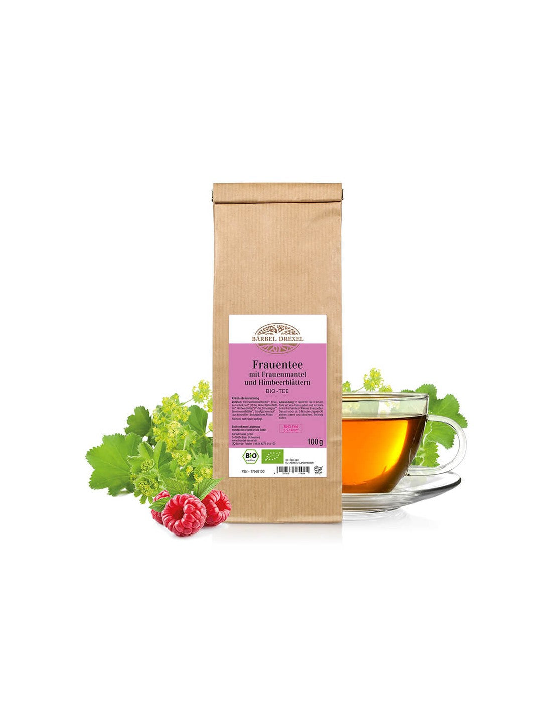 Frauentee mit Frauenmantel und Himbeerblättern Bio-Tee - Thé bio pour l'équilibre hormonal des femmes, 100 g <tc>Bärbel Drexel</tc>
