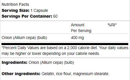 Bulbe d'oignon à spectre complet 400 mg 60 capsules