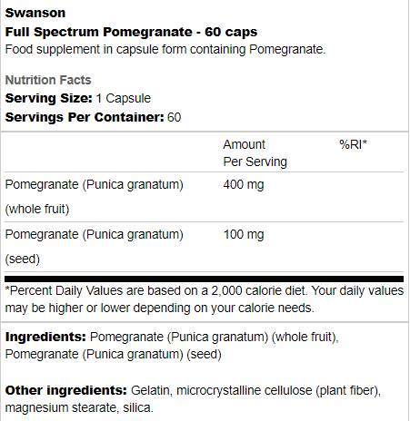 Granche à spectre complet Fruit entier et graines 60 capsules