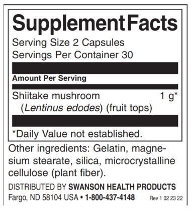 Spectrum complet Shiitake Mushroom 500 mg - 60 capsules