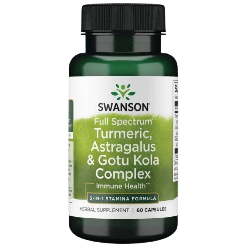 Curcuma à spectre complet, Astragalus et Gutu Kola Complex 60 Capsules