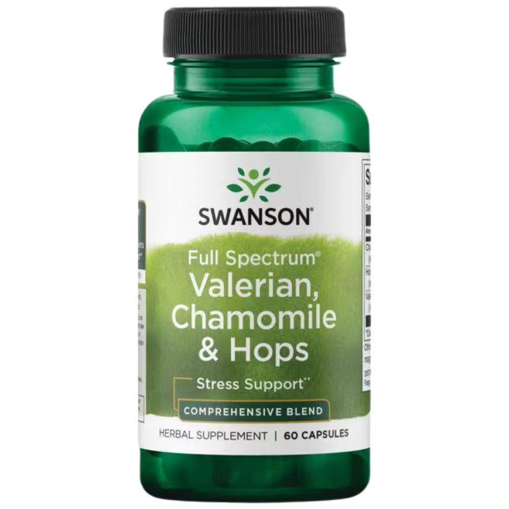 Spectre complet Valerian, camomille et capsules de houblon