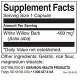 Caps d'écorce de saule blanc à spectre complet 400 mg/90 - 0