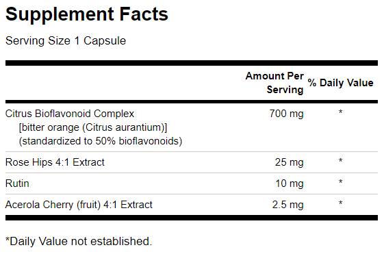 Complexe bioflavonoïde d'agrumes à spectre complet 250 capsules