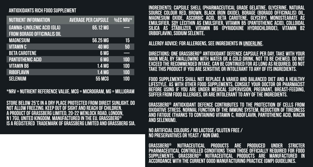 Grassberg Antioxydant Defence 60 Caps