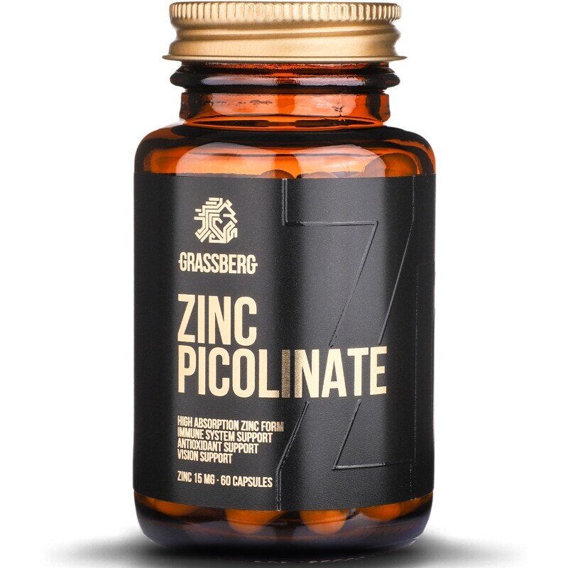 Grassberg Zinc Picolinate 15 mg - Caps à absorption élevée 60