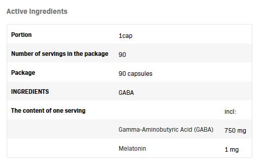 GABA 750mg | avec de la mélatonine 1 mg - 90 capsules