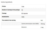 GABA 750mg | avec de la mélatonine 1 mg - 90 capsules