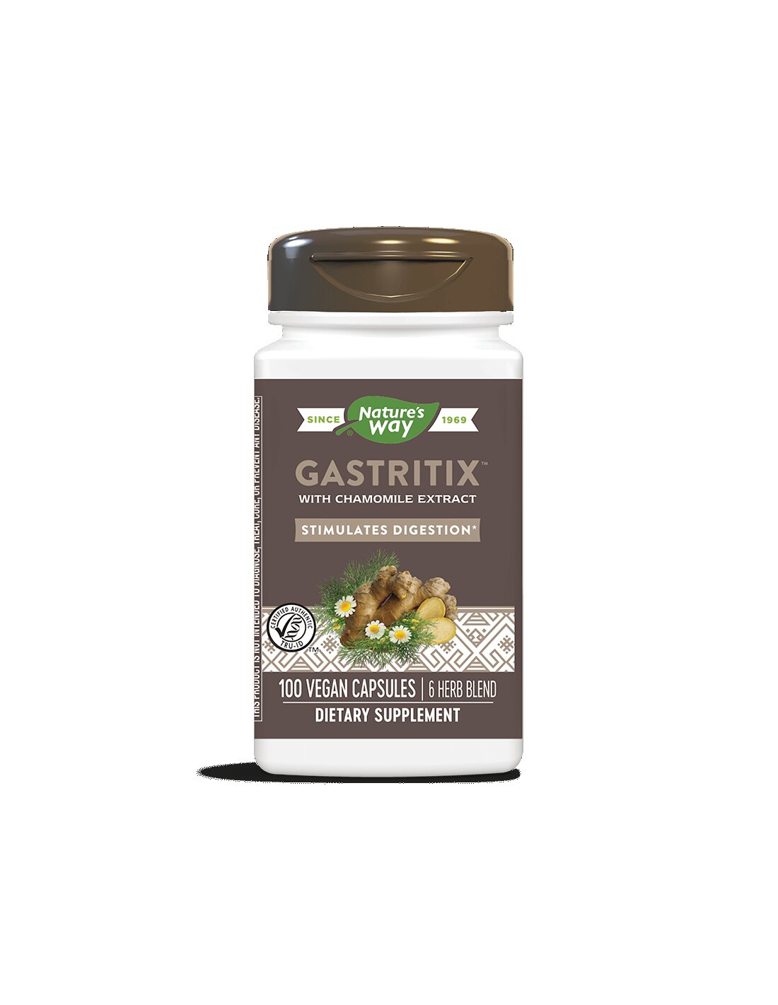 Gastrix ™ - Formule à base de plantes Gastritix ™ contre le gaz et les ballonnements, 100 capsules Nature's Way