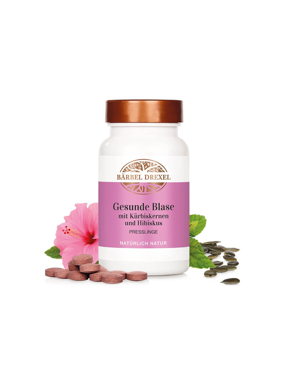 Gesunde Blase mit Kürbiskernen und Hibiskus - Herbes contre l'hyperactivité vésicale, 120 comprimés <tc>Bärbel Drexel</tc>