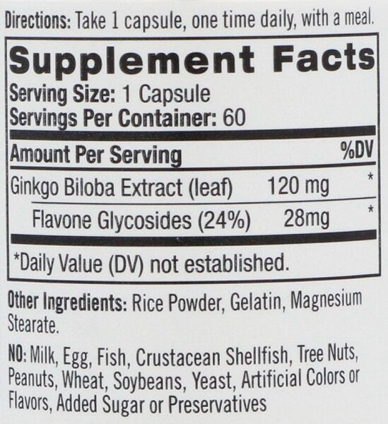 Ginkgo Biloba 120 mg./60 Caps.