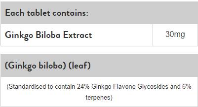 Ginkgo biloba 30 mg - 120 capsules