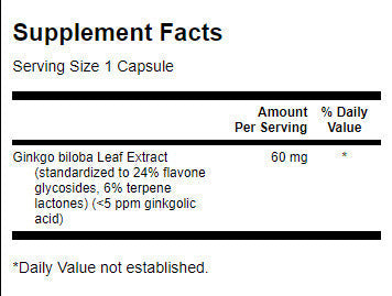 Ginkgo biloba extrait 60 mg - 30 capsules