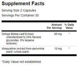 Ginkgo avec vinpocétine (standardisée) 40 mg - 60 capsules