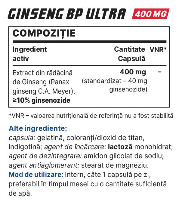 Ginseng BP Ultra 400 mg - 30 capsules