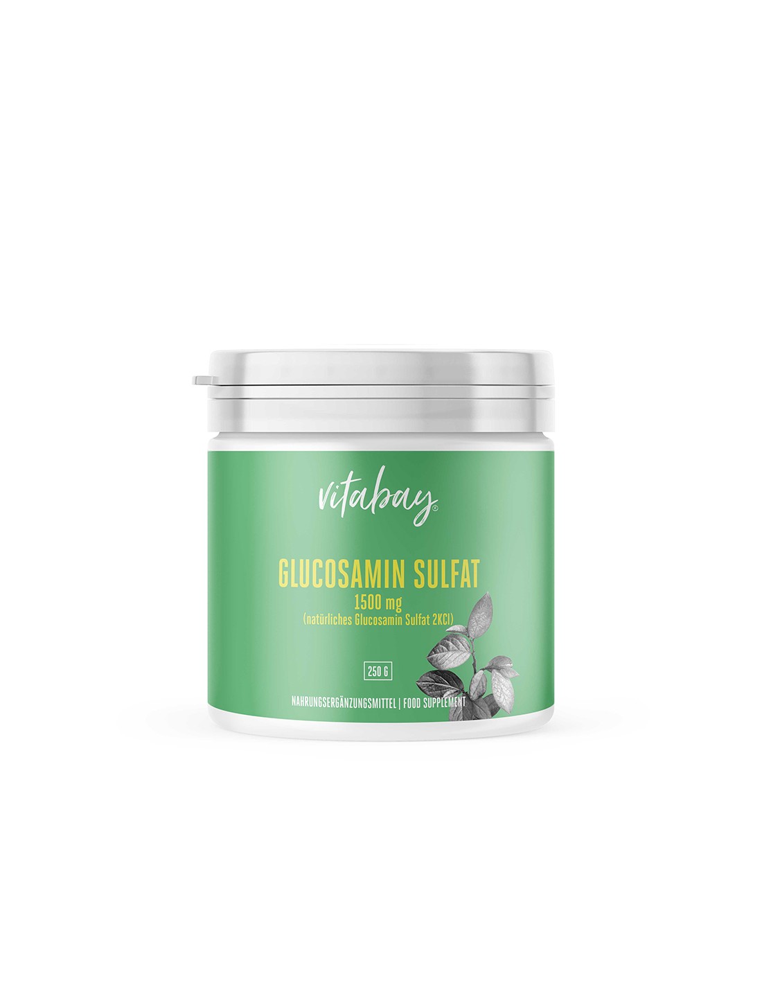 Sulfate de glucosamine 2KCI en poudre 250 g - Sulfate de glucosamine 1500 mg, 250 g de poudre <tc>Vitabay</tc>